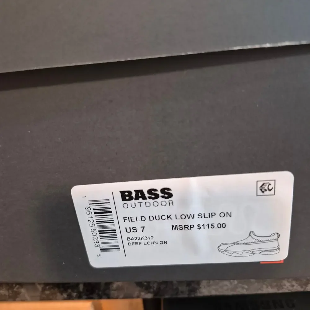 Bass Outdoor Field Duck Low Slip On Mens‎ 7 Green New Waterproof Shoes BA22K312